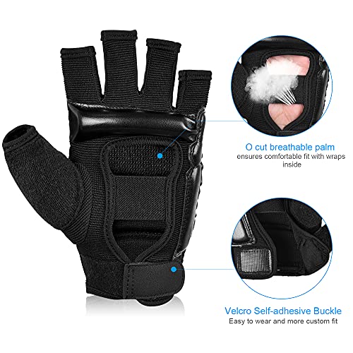 Xinluying MMA Gloves, 8mm EVA Padding, Adjustable Wrist Strap, Women & Kids | Abrasion-Resistant, for Punch Bag, Boxing, Taekwondo, Karate, Martial Arts, Sparring, Heavy Bag Training - color: Black, size: XX-Large