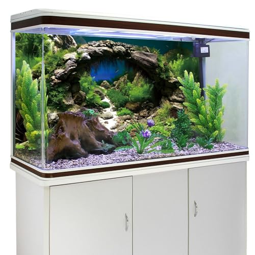 36x18 in Arch Stone Aquarium Backdrop Aquatic Plant Fish Tank Background - size: 36x18in/90x45cm