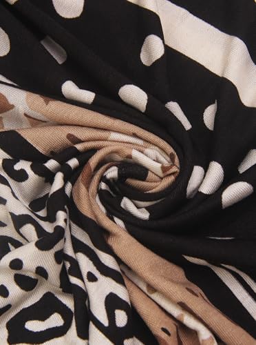 Printed Jersey Cotton Scarf for Women, Stretch Soft Hijab, Lightweight Breathable Head Wrap for All Seasons - color: Mctlp2538-d Pattern