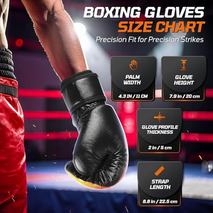 Flexzion Boxing Gloves for Kids 4oz – Training Punching Bag Mitts, Kid Boxing Gloves with Faux Leather & Wrap-Around Wrist Protection for Boys & Girls Ages 3-8 Years - color: Black Blaze
