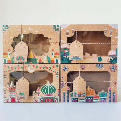 20pcs Ramadan Mubarak Candy Cake Box Bag Gift Packaging Favors Eid Mubarak Decorations Islam Muslim Party Supply