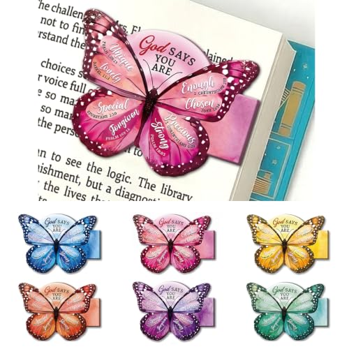 Christian Magnetic Bookmarks for Women – 6Pcs Cute Butterfly Book Markers - Religious Page Markers for Book Lovers Reader - Stocking Stuffers Gifts for Women Students Teachers - color: Butterfly-6pcs