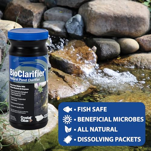 CrystalClear BioClarifier Small Pond & Water Garden Clarifier, 300 Packets | Cleaner for cloudy water with beneficial microbe treatment to improve water clarity; fish, plant & pet safe - size: 300 Packet