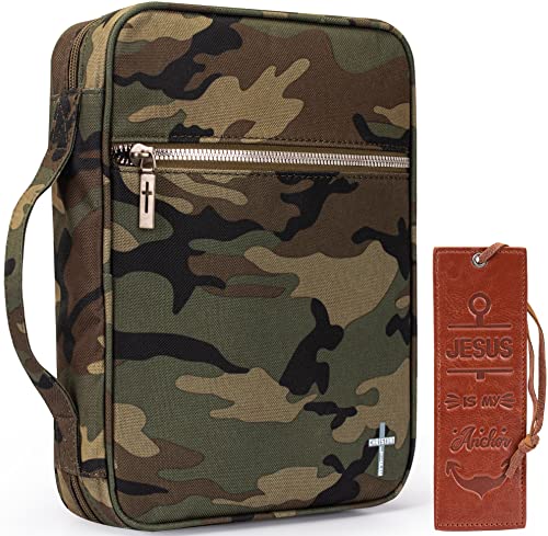 Montana West Bible Cover for Women Men with Leather Bookmark Book Carrying Cases Church Bag for Outdoor Protective - color: *Camo