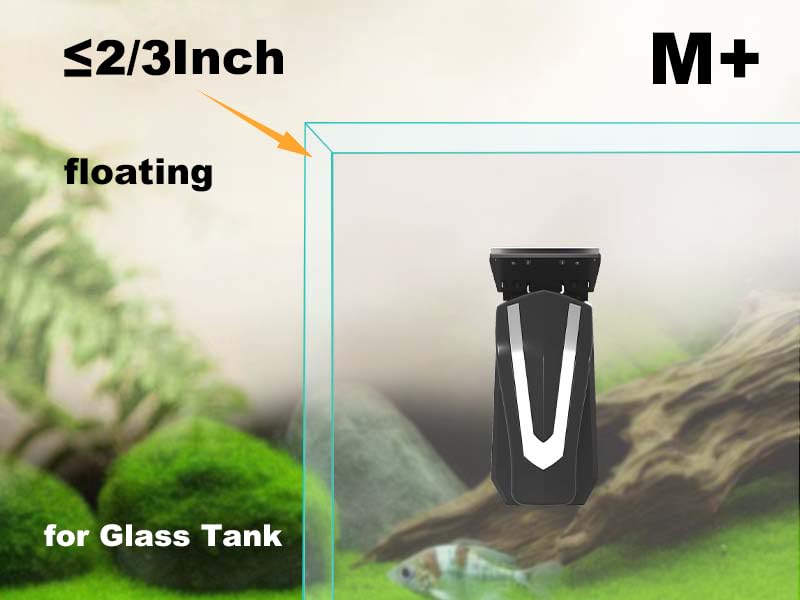 Carefree Fish Aquarium Large Magnetic Cleaner for Thick Glass 8~17mm(1/3~2/3Inch) Heavy Duty Algae Scrubber with 4 Scrapers Floating M+(Plus) - size: M