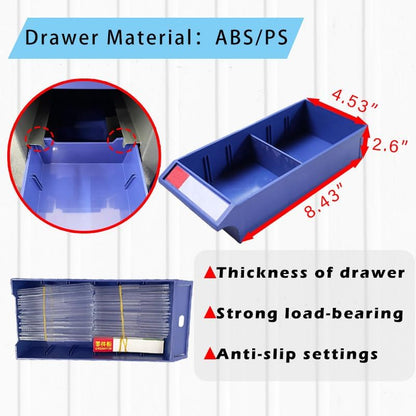 48 Drawer Parts Cabinet with Doors Storage Garage Organizer Steel ABS Material for Parts Storage Drawer Size 8.4 * 4.5 * 2.6 Inch