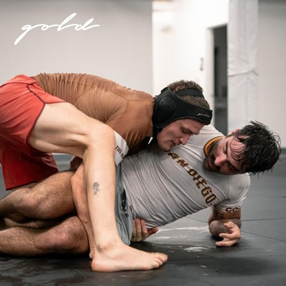 Gold BJJ Headgear for Jiu Jitsu, Wrestling, and MMA