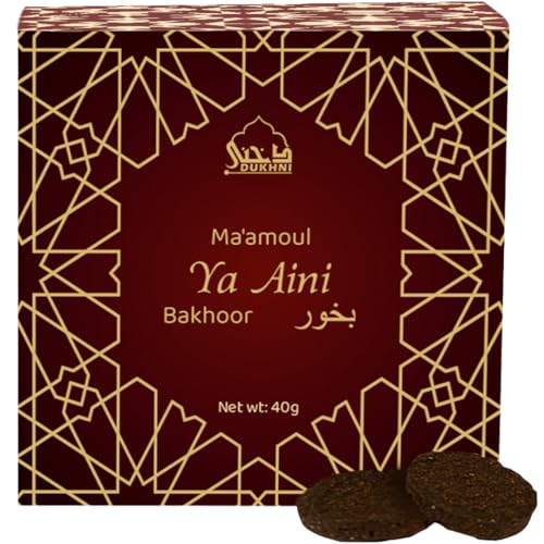 Maamoul Ya Aini Bakhoor by Dukhni | 40 Grams Arabic Oud Bakhoor Incense| Warm Woody Oudh Blend| Luxurious Bakhour for Prayer Time, to Relax & Meditate | Handmade Islamic Gifts for Men & Women - color: Maamoul Ya Aini Bakhoor X 2