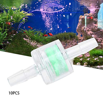 10Pcs Fish Tank Silicone Tube Filter, 4mm Aquarium Water Pump Silicone Tube Filters, Small Aquarium ABS Hose Filter, Fish Tank Hose Filtration Supplies, Green