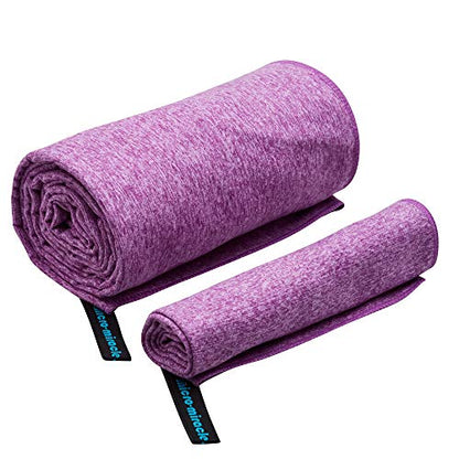 XL 여행용 타월 - 2in1 대형 빠른 건조 엑스트라 소프트 극세사, 13가지 색상, 체육관, 수영 연습, 여행, 배낭여행, 캠핑, RV, 해변, 비상 가방, 기숙사, 작은 집, 밴 또는 캠핑카용 경량 - color: 퍼플 말