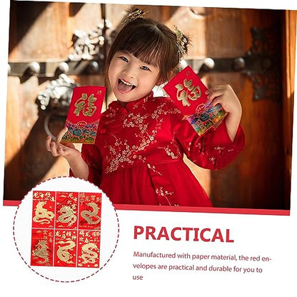 30pcs Spring Festival Red Envelopes Lucky Money Packets Hong Bao for Year Gifting Lightweight Design for Weddings Special Occasions