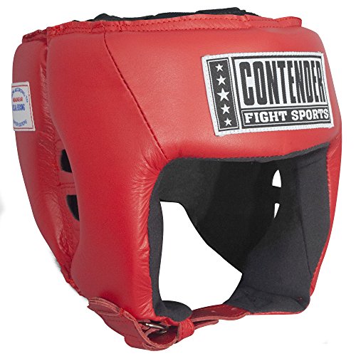 Contender Fight Sports Competition Boxing Headgear without Cheeks - color: Red, size: X-Large