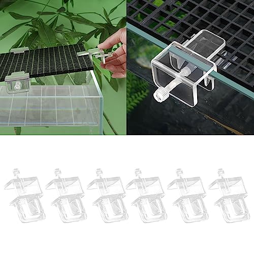 6 Pieces Fish Aquarium Anti-Escape Net Clip Glass Acrylic Holder Bracket Tools for Aquarium Fish Anti-Escape Tool