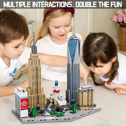 Architecture New York City，New York SkylineEmpire State Architecture Building Micro Mini Blocks Building Blocks Model Great Gifts for Kids and Adults - style: New York Skyline