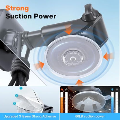 APPS2Car Suction Cup Mount for Garmin GPS/Phone Holder with Extension Arm | 17.2mm Ball Joint Replacement Base for Car Dashboard Windshield, GPS Holder for Garmin Dezl Nuvi Drive Drivesmart RV