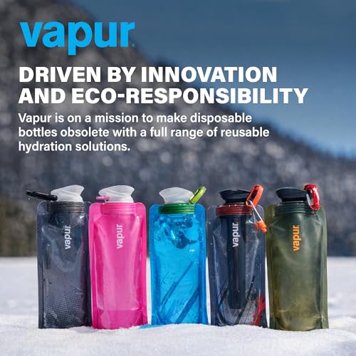 Vapur Collapsible Water Bottle with Carabiner - 23oz (0.7L) - Magenta - color: Magenta