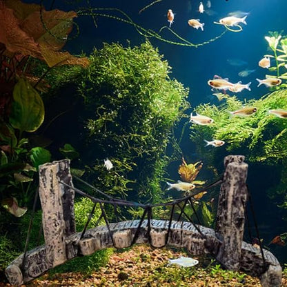 Aquarium Bridge - Arch Drawbridge Decoration, Fish Tank Suspension Ornament | Resin Garden Rope Bridge Ornament, Landscaping Decor for Aquariums Display Habitat Enhancement Accessories