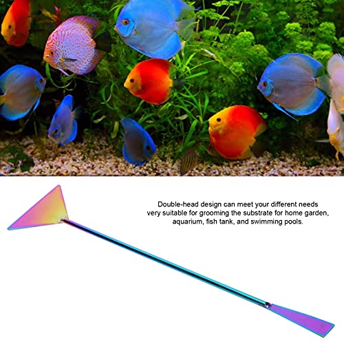 Alomejor Aquarium Stainless Steel Sand Spatula for Smoothing Substrate, 32cm Long Fish Tank Tool for Expert Aquascapers