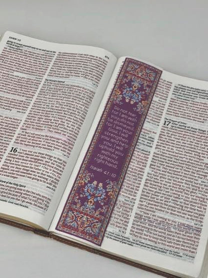 Christian Bookmark, Do Not Fear, I am with You - Isaiah 41 : 10, Woven, Mini Carpet Bookmark, Silky Soft Cloth - color: Do Not Fear, size: Single