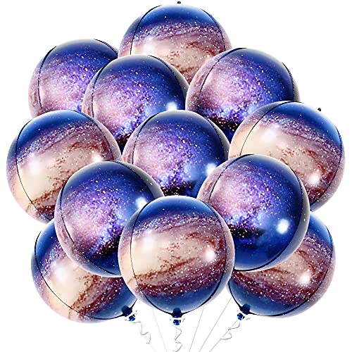 KatchOn, Galaxy Balloons for Galaxy Decorations - 22 Inch, Pack of 12 | Space Balloons for Birthday Decorations, Space Decoration | Planet Balloon, Back To School Décor - color: Galaxy