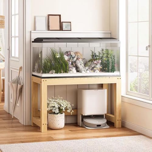 Durable Metal Fish Tank Stand, Wooden Aquarium Shelf for Reptiles and Terrariums, Stylish Aquarium Furniture for Living Room & Entryway Decor - size: 70*30*50cm