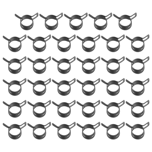 PATIKIL Spring Band Hose Pipe Clamps for 17-19mm OD Hose, 35 Pack Silicone Vacuum Constant Tension Band Clips for Fuel Line Silicone Air Hose Tube Water Pipe, Black - color: Black, size: 17-19mm