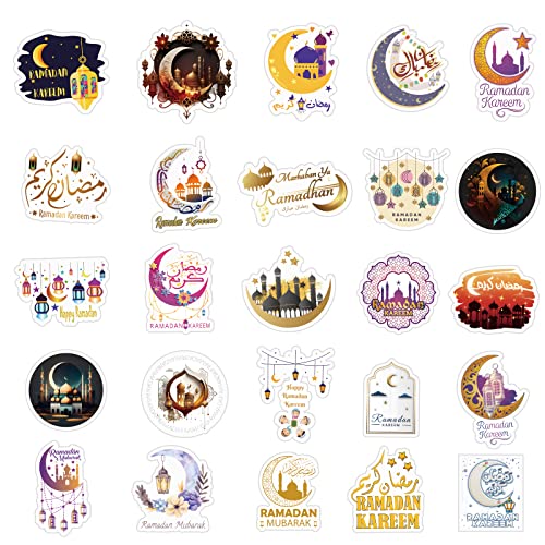 65PCS Ramadan Stickers Islamic Sticker Vinyl Waterproof for Laptop,Bumper,Skateboard,Water Bottles,Computer,Phone