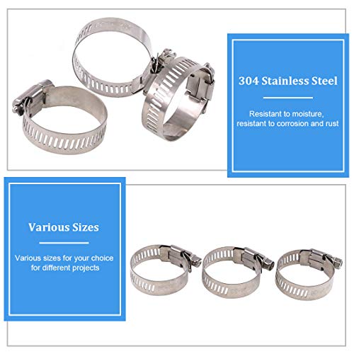 Glarks 20Pcs 304 Stainless Steel Adjustable 21-38MM Range Worm Gear Hose Clamps Assortment Kit, Fuel Line Clamp for Water Pipe, Plumbing, Automotive and Mechanical Application (21-38MM) - size: 21-38MM