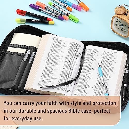 Mr. Pen- Bible Cover Case | Carrying Book Case with Durable Handle and Zippered Pocket, Bible Protective Church Bag for Men & Women, Christian Gifts - color: Black