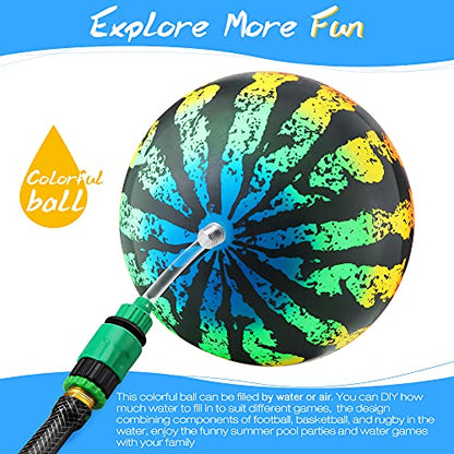 Hiboom Swimming Pool Diving Balls Underwater, Pools Toys Ball with Water Filling Adapter for Under Water Passing, Dribbling, Diving and Pool Games for Teens, Adults(Multi Color Style) - style: Multi Color Style