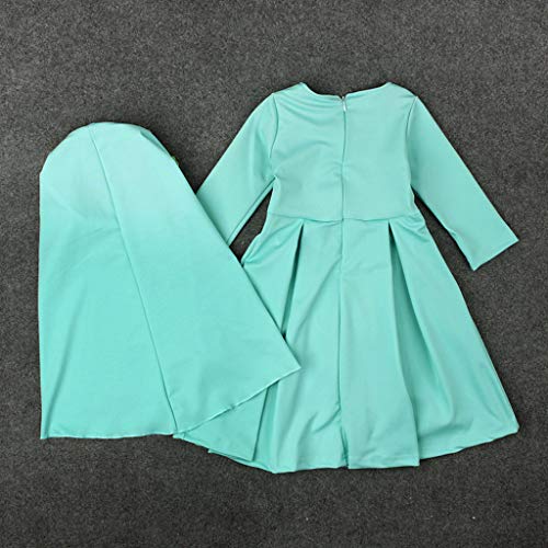 Baby Hijab Set Kids Muslim Prayer Kaftan Dress Clothes for Girls Long Sleeve Ramadan Abaya Dress Maxi Islamic Set - color: Green, size: 6-12 Months