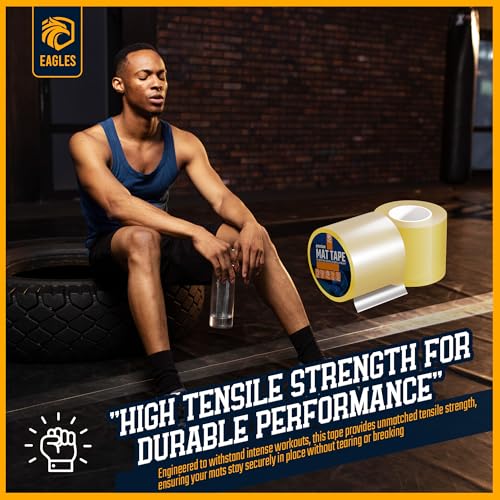Clear Mat Tape for Wrestling Grappling Gymnastics Jiu Jitsu MMA Floor | Exercise Roll Out Mats Foam Tiles | Home Mats & Gym Floor Tape (1, 4 Inch) - size: 4 Inch