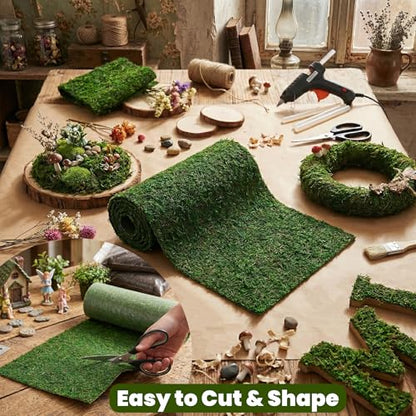 Fake Moss Table Runner 71" x12" - Realistic Green Moss Sheet for Crafts, Garden Party Decorations, Woodland Theme, Forest Decor 30x180CM