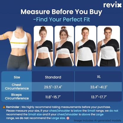 REVIX XL Shoulder Ice Pack Wrap for Rotator Cuff, with Removable Gel Pack | Reusable Gel Cold Wrap, 30-Minute Cooling, Flexible Fit for Recovery, Workout Relief & Daily Comfort, Men & Women - size: XL, style: With Removable Gel Pack