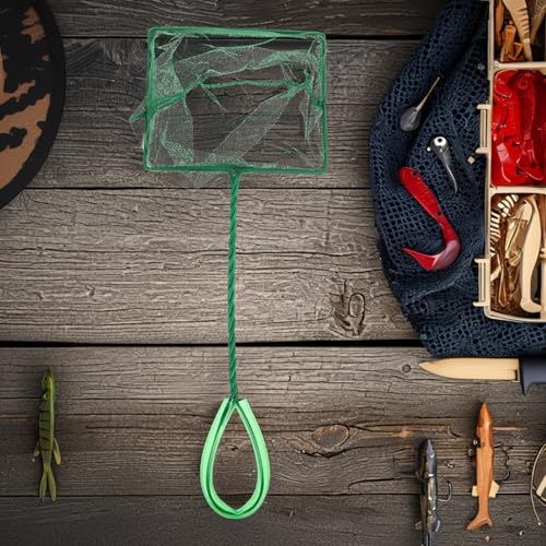 Cabilock 2pcs Square Fine Mesh Fish Tank Net Handheld Fishing Net for Aquarium Cleaning
