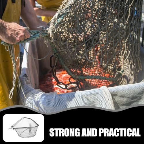 Cabilock Detachable Folding Fishing Net Head Solid Stainless Steel Frame Portable Replacement Net for Lakes Rivers Boats with Strong Tensile Strength and Fish-Friendly Design