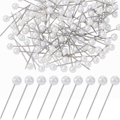 100pcs Decorative Pearl Push Pins, 0.79x0.16in, White - color: White-0.79x0.16in-100pcs