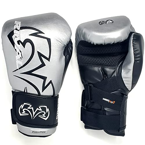 RIVAL Boxing RB11 Evolution Heavy Bag Gloves, with a High-Density, Power-Transmitting Foam and Microfiber Outer - color: Silver, size: Large