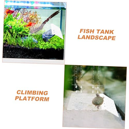 Hanging Reptile Basking Platform Acrylic Turtle Terrace for Aquatic Tanks Multi-Functional Climbing Shelf for Turtles and Reptiles Easy to Install Aquarium Decor