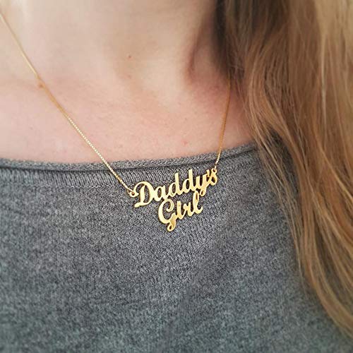 Custom Name Necklace Personalized, 18K Gold Plated Customized Nameplate Necklace Dainty Jewelry Gift for Women, Bridesmaid - color: Double Name Necklace