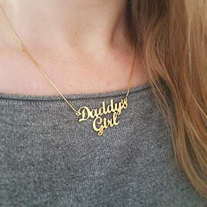 Custom Name Necklace Personalized, 18K Gold Plated Customized Nameplate Necklace Dainty Jewelry Gift for Women, Bridesmaid - color: Double Name Necklace