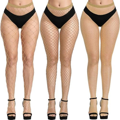 Black Fishnet Stockings for Women, Fishnet Tights Plus Size One Size Fit All - color: Natural, size: One Size