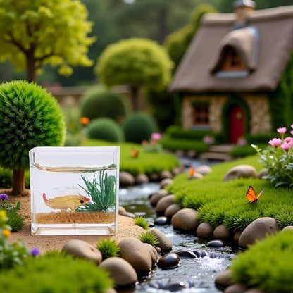 1Pc Square Fish Tank Toy, 1:12 Scale Miniature Dollhoue Accessories, Resin Dollhouse Fish Tank Accessories for Garden Scene Decor