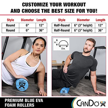 CanDo Blue Marble High Density EVA Foam Roller For Muscle Restoration, Massage Therapy, Sport Recovery, And Physical Therapy. 6" x 36", Round - size: 6" X 36", style: Round