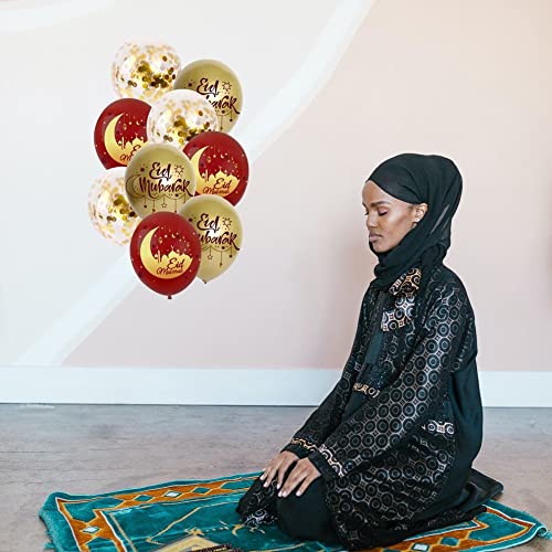 18pcs Eid Mubarak Balloons, Ramadan Mubarak Latex Balloons, Moon Ramadan Balloon Eid Decorations for Home, Parties, Evenings and Gatherings Supplies