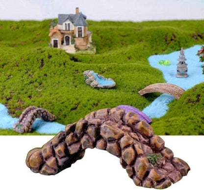 Miniature Resin Bridge, 6.6 x 2.5 cm, Dollhouse Decor, Garden Decoration Resin Craft Mini Bridge Outdoors Artificial Bridge Set Arch Plank Bridge Rockery Bonsai House Garden Decor