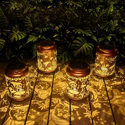 YISITEONE Frog Outdoor Solar Lanterns, Garden Waterproof Metal Hanging Decor Lights for Patio Yard Pathway Lawn Front Porch, Birthday Gardening Gifts for Women Mom Grandma - style: Frog