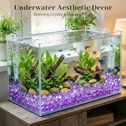 DomeStar 550PCS Purple Vase Fillers, Small Acrylic Fake Crushed Ice Rocks Purple Gems Crystals Diamonds for Table Centerpiece Lilac Lavender Theme Birthday Weeding Table Scatter (0.4 * 0.6) - color: Purple