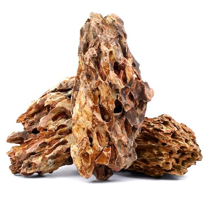 10.0-12.0 Inches Natural Dragon Stone, 3 PCS Extra Large Aquarium Rocks for Aquascaping, Terrariums, Reptile Tanks & Aquarium Décor - size: 10.0-12.0 in