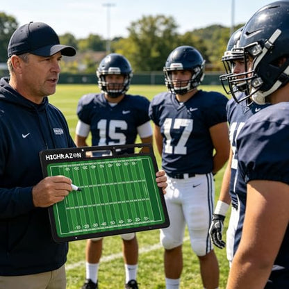 Football Dry Erase Board for Coaches 16.5×12.5, Double Sided Handheld Foldable Tactics Clipboard with Dry Erase Marker and Eraser, Portable Football Coaching Board Perfect Coach Gifts